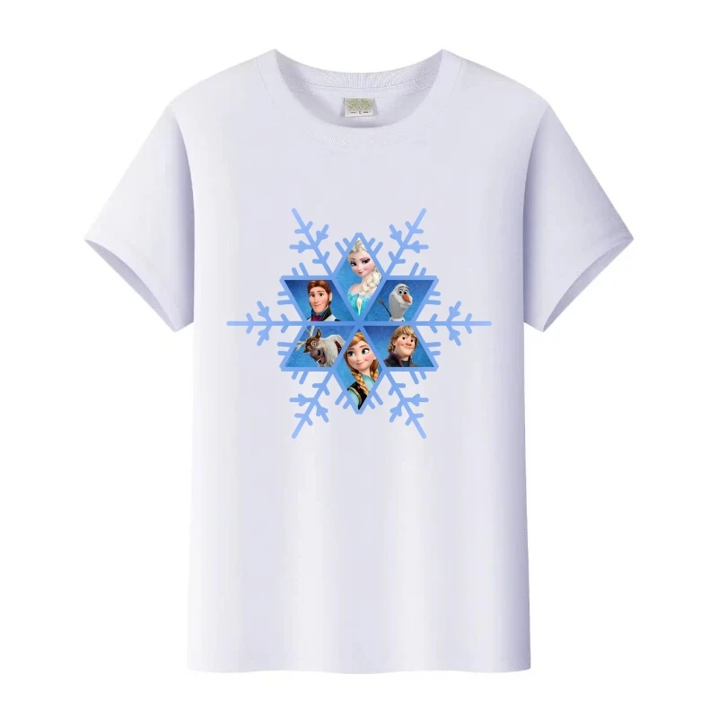 

Винтажные футболки большого размера с принтом «Холодное сердце Диснея», «Эльза и Анна», футболка для девочек, блузки с круглым вырезом, детские топы, женская футболка, дешевая одежда, подарок