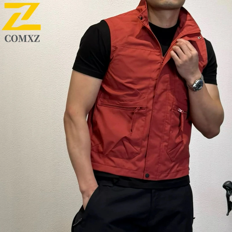 2025 Autumn New Men's US Work Vest Male Photographer Hiking Fishing Lightweight Waistcoat Mesh Cargo Sleeveless Jacket Tool Vest