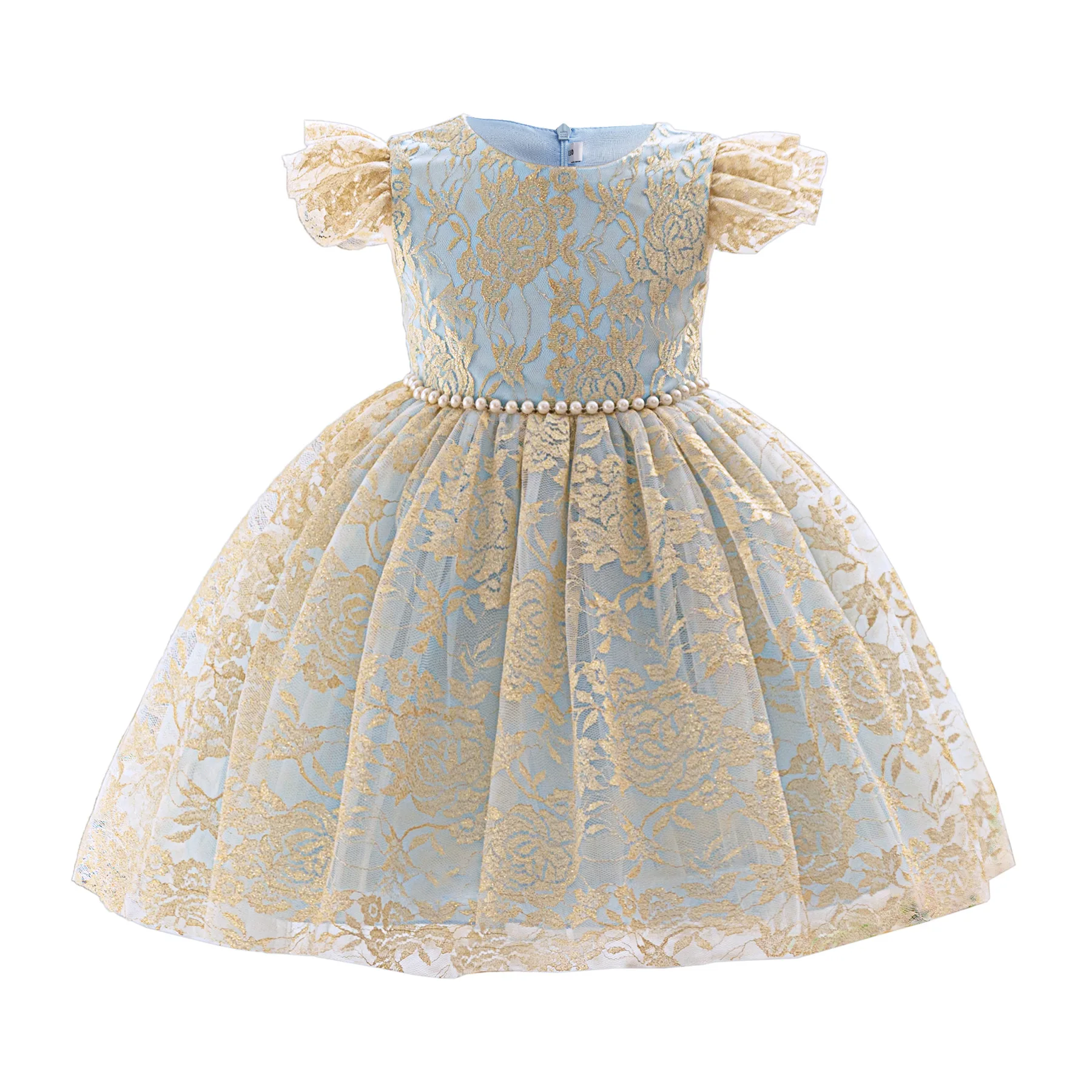 Summmer Lace Mesh Girls Princess Dress Birthday Gift New Kids Clothes 2 3 4 5 6 7 8 9 10 Years Embroidered Flowers Girls Dress