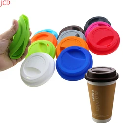 1 Piece 9cm Universal Reusable Silicone Cup Lids Fresh Cover Silicone Insulation Anti-Dust Cup Cover Coffee Mug Lids Cup Sleeve
