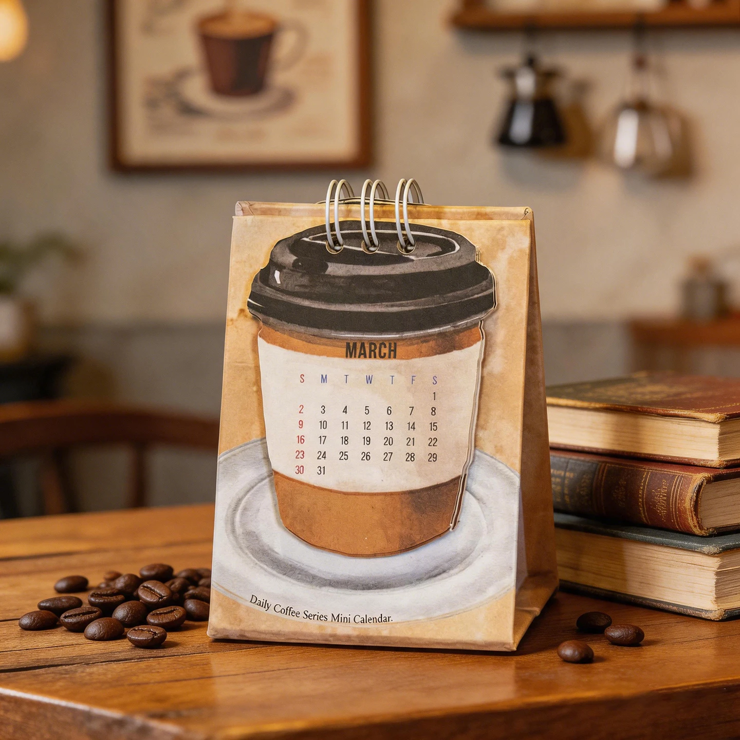 Chaoyu Daily Coffee 2027 Calendar Creative DIY Memo Check-In Desktop Small Ornament Mini Desk Calendar Monthly Calendar