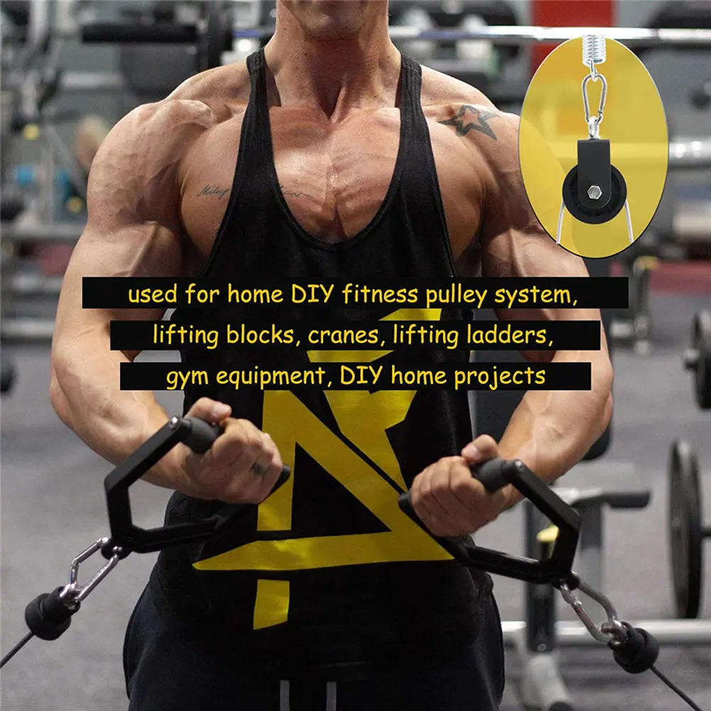 1Set Professional Nylon Strap Fitness Pulley with Metal Hook Mounting for Versatile Cable Machine Attachment Gym Equipment