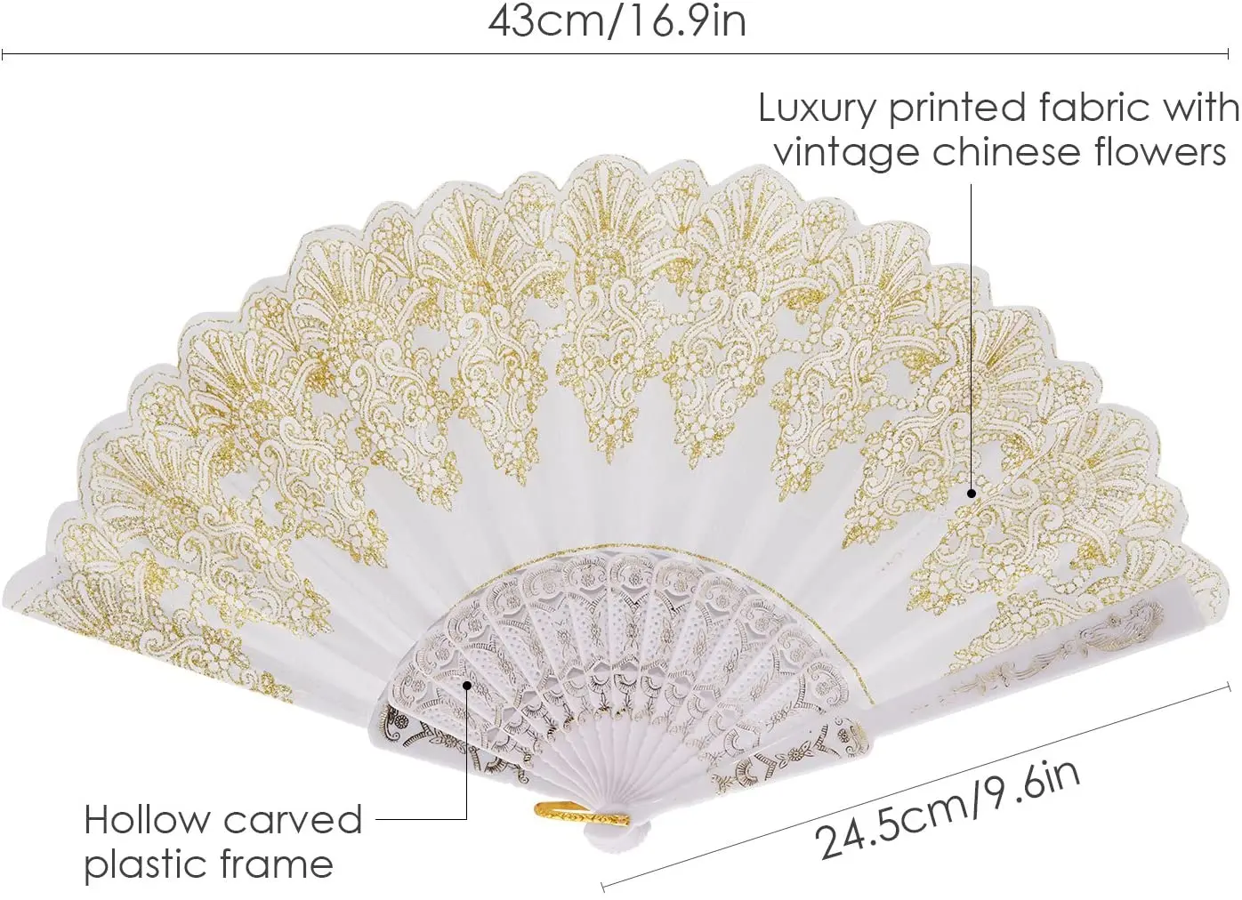 Spanish Folding Retro Pattern Hand Fan Single Flower Folding Fan Chinese Dance Fan Wing Chun Fan Plastic Spanish Fan for Women