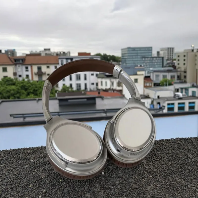 Retro for Bluetooth Headset Metal Head-Mounted 5.4 Cross-Border Explosions Sports Shake Same Long Endurance LED Battery