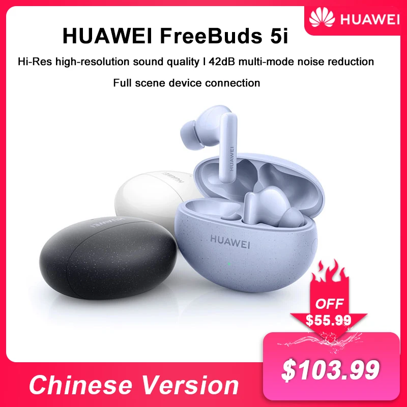 

New HUAWEI FreeBuds 5i Wireless Headphone Dynamic Unit ANC Active Noise Cancellation 42dB Hi-Res high-resolution sound quality