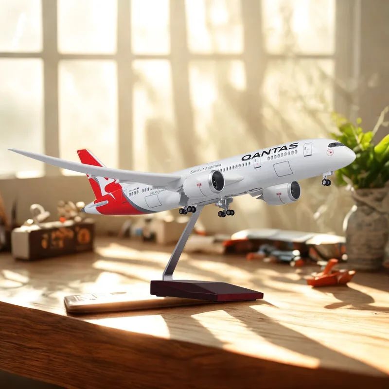 

1/130 Scale airplane models B787 QANTAS Airways Airlines W Light and Wheels toy plane for children Collected Gift By Aviation