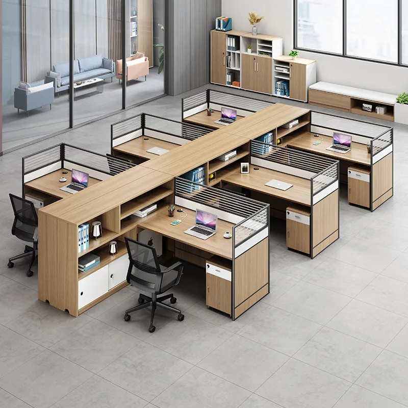 

Flexible Office Furniture Desks Modern Desk Partition Customized Multiple People Modular Office Workstation