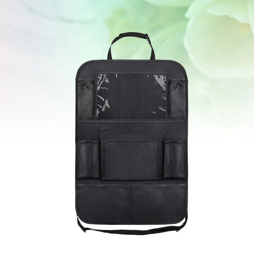 Car Backseat Storage Bag Black Multiple Pocket Organizer Phone Books Tablet Mobile Drinks Tissue Car Back Seat Organizer