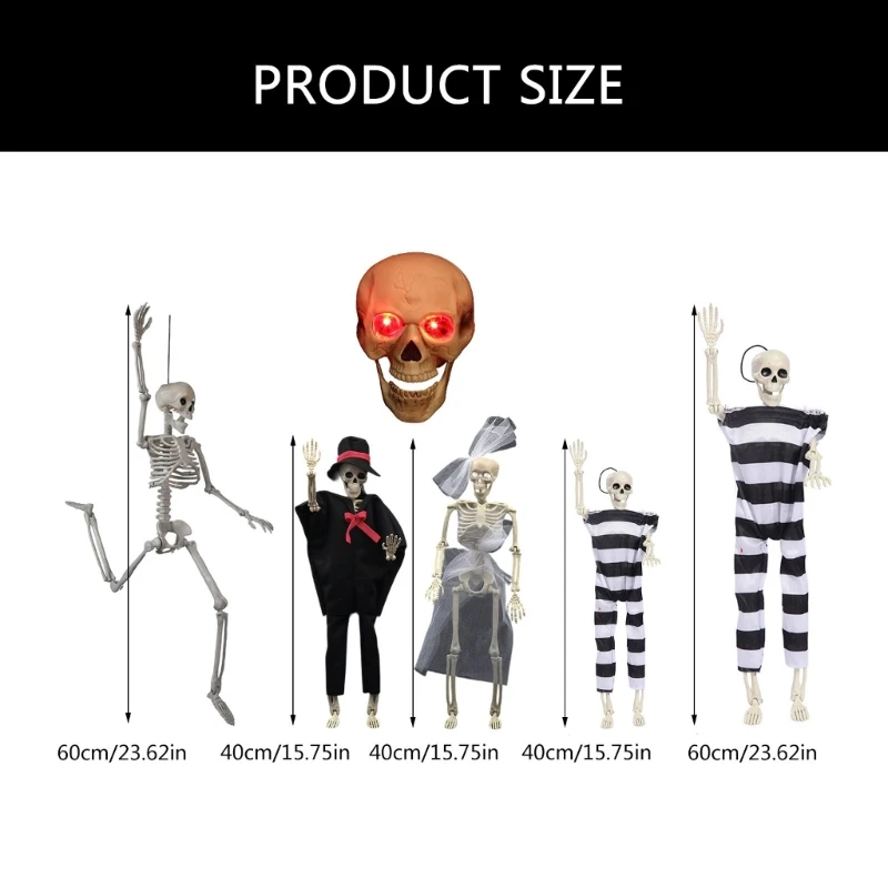 Szkielet całego ludzkiego ciała ruchomymi stawami Stylowa dekoracja na imprezę Halloween