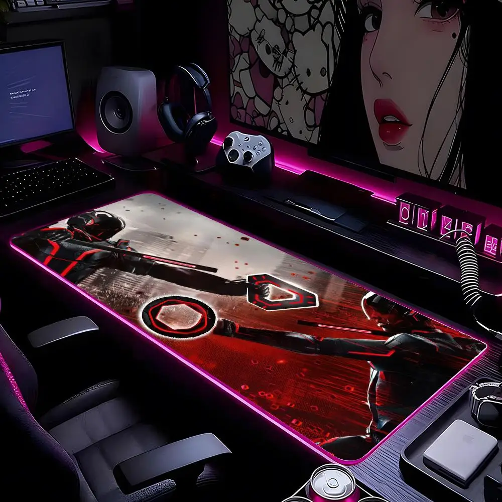 

T-Tron Ares Mouse Pad Mousepad HD Printing Computer Gamers Locking Edge Non-slip RGB Mouse Pad XXL90x40cm Keyboard PC Desk Pad