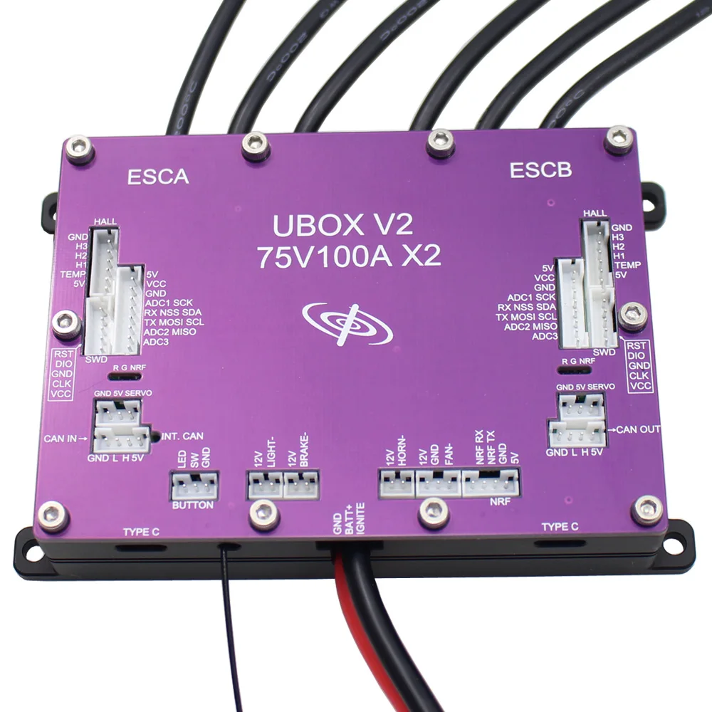 

Ubox V2 75V 200A Dual Motor Controller with Bluetooth ADC Adapter Based on 75V300A VESC for Scooter Electric Skateboard Robot