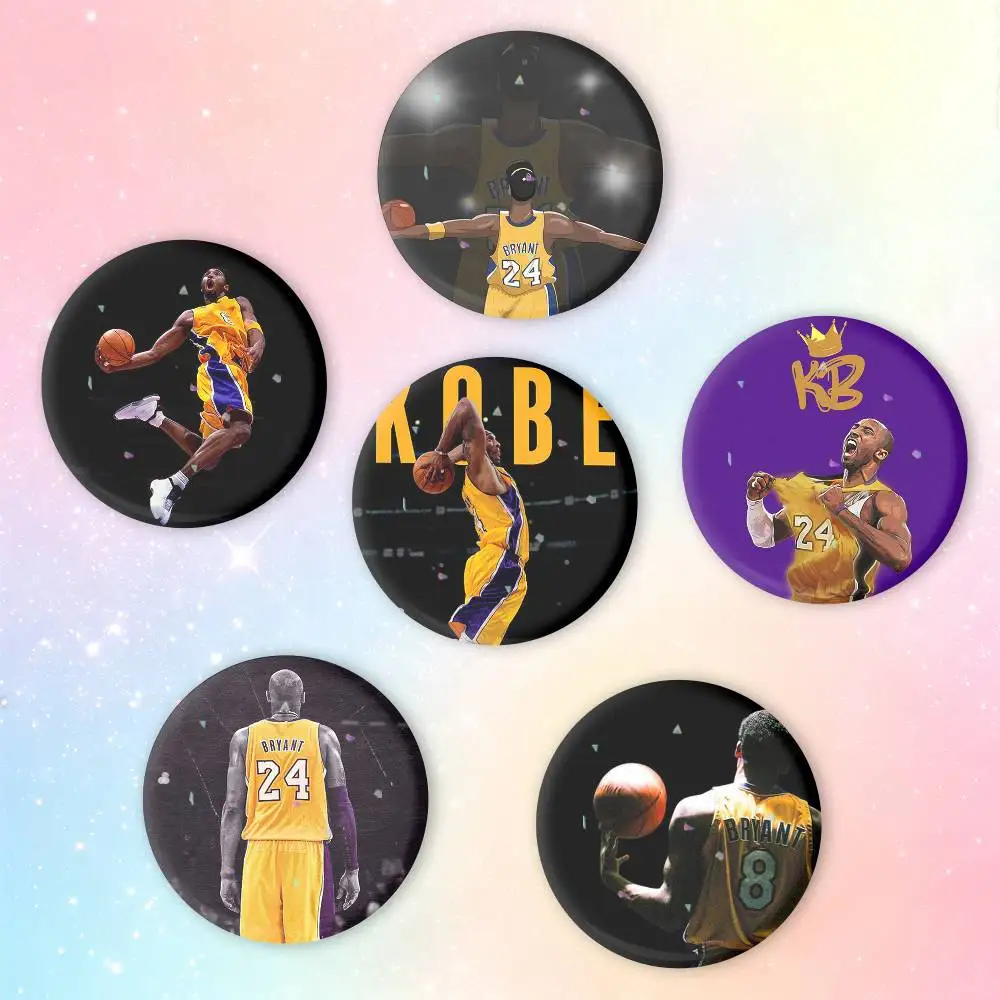 K-KOBE Champion Bryant Badges Creative Tinplate Button PinsBrooch Badge Clothes Backpack