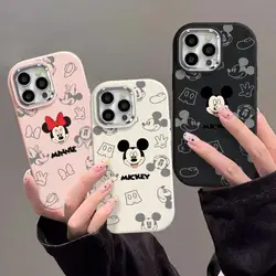 Disneys Mickeys Minnies Mouses Lovely Naughty Phone Case For iPhone16 15 14 13 12 11 Pro Max XR XS MAX Y2K Anti Fall Cute Cover