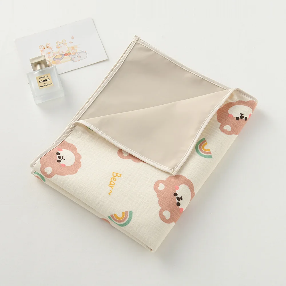 Baby Diaper Mat Soft Cotton Waterproof Washable Newborn Urine Pad Changing Pad Portable Infant Baby Changing Mat Cover