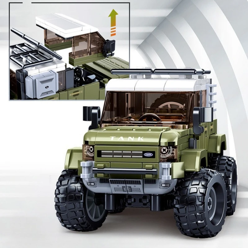 빌딩 블록 오프로드 차량 장난감 작은 입자 탱크 조립 어린이를 위한 교육용 플레이 세트