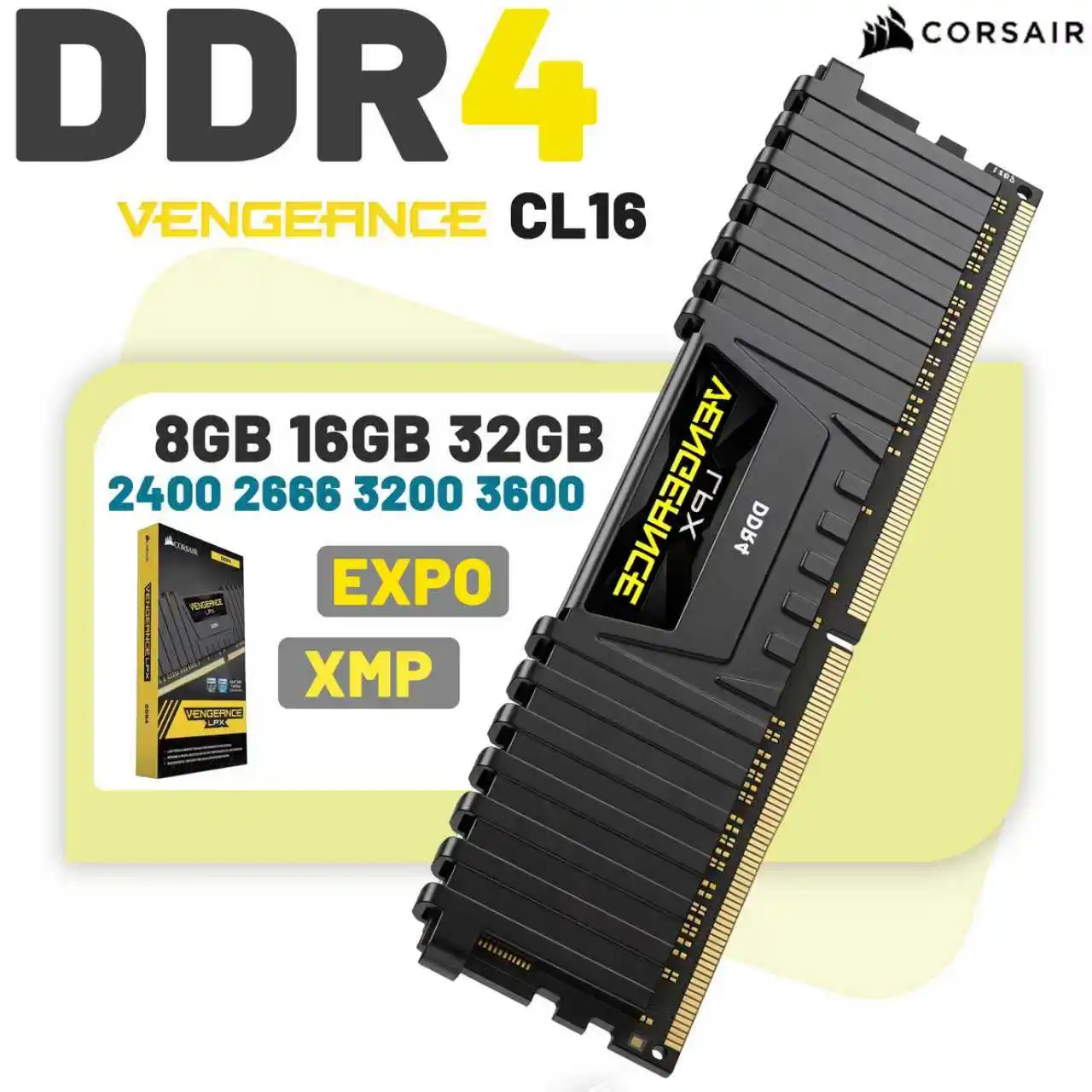 

Комплект оперативной памяти Corsair Vengeance LPX DDR4 8GB 16GB 3200MHZ 2400Mhz 2666Mhz DIMM PC4-25600 19200 21300 для настольных ПК