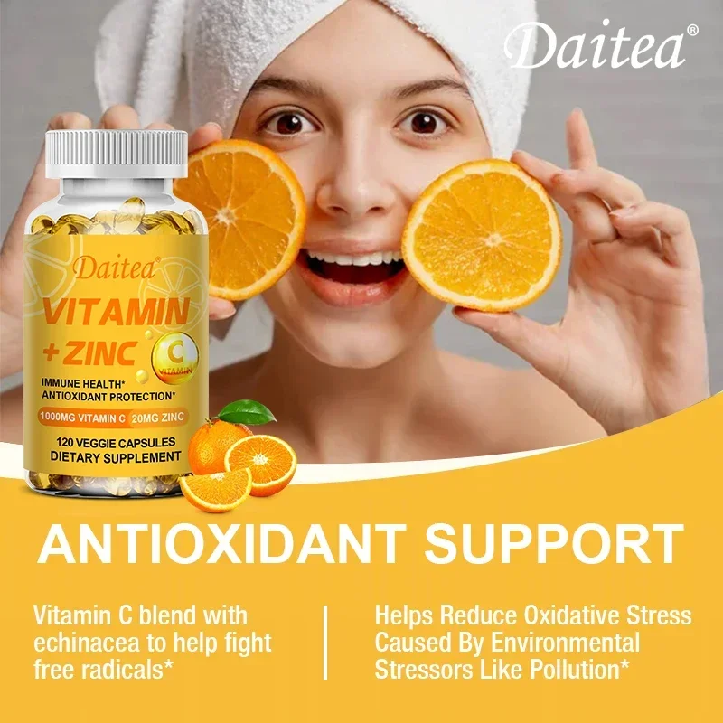 Vitamin C + Zinc Antioxidants - Promotes eye, skin and heart health - Supports radiant skin - Immune Support