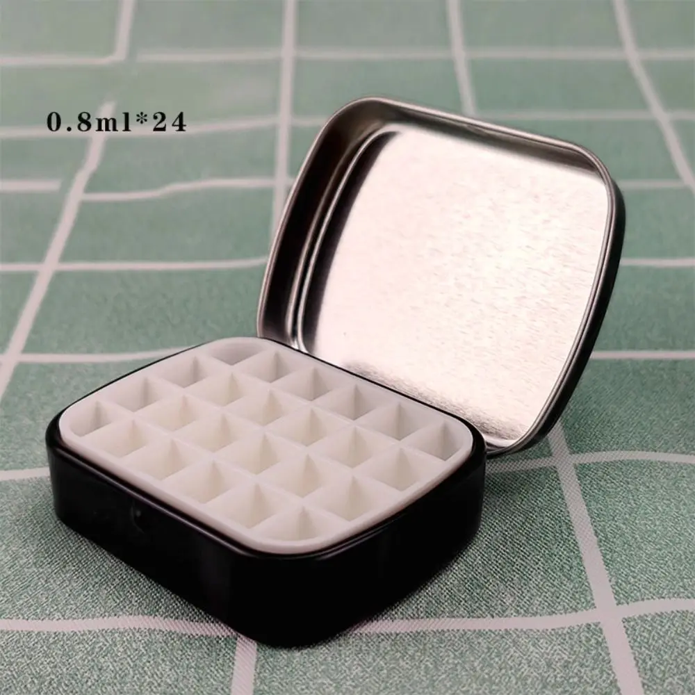 2Pcs Empty Watercolor Paint Palette 12/24 Grids Mini Watercolor Iron Box Moisture-proof Portable Paint Pigment Box