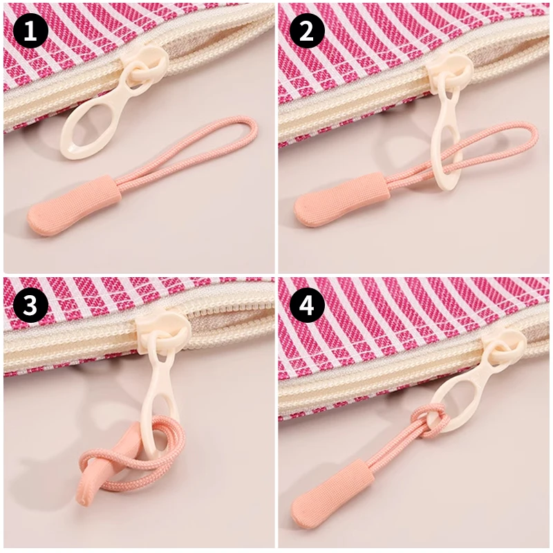 20pcs Zipper Pull Puller End Fit corda Tag Clip di ricambio fibbia rotta Fixer Zip Cord Tab borsa da viaggio valigia tenda zaino