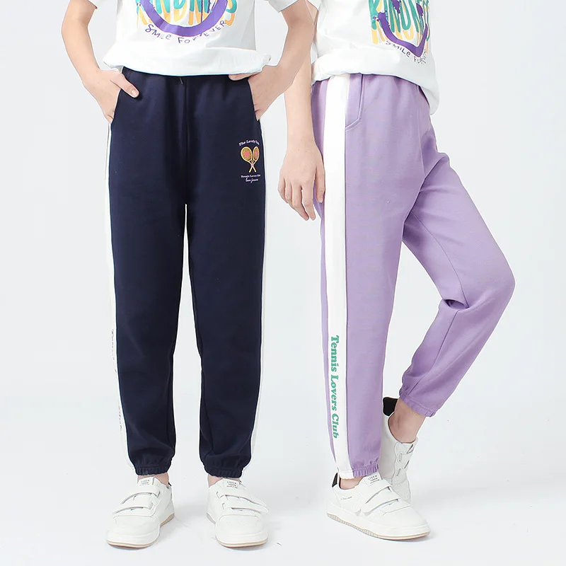 

Children's Patckwork Pants Autumn Spring Korean Style Kids Print Sports Trousers For Teen Girls 4-13 Years Sweatpant