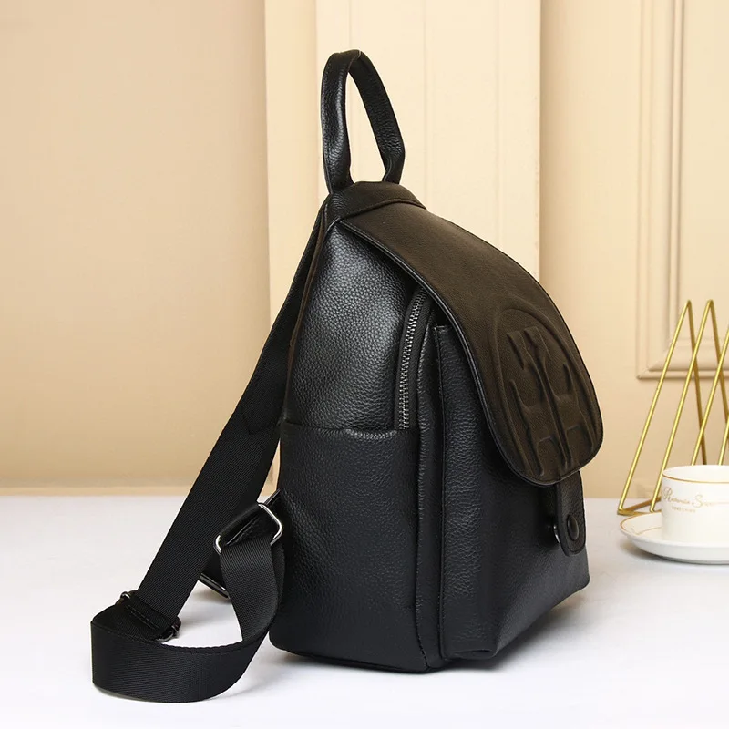 Ransel kulit sapi kualitas terbaik yang modis dan serbaguna, ransel untuk aktivitas sehari-hari bagi wanita, tas sekolah kasual berkapasitas besar