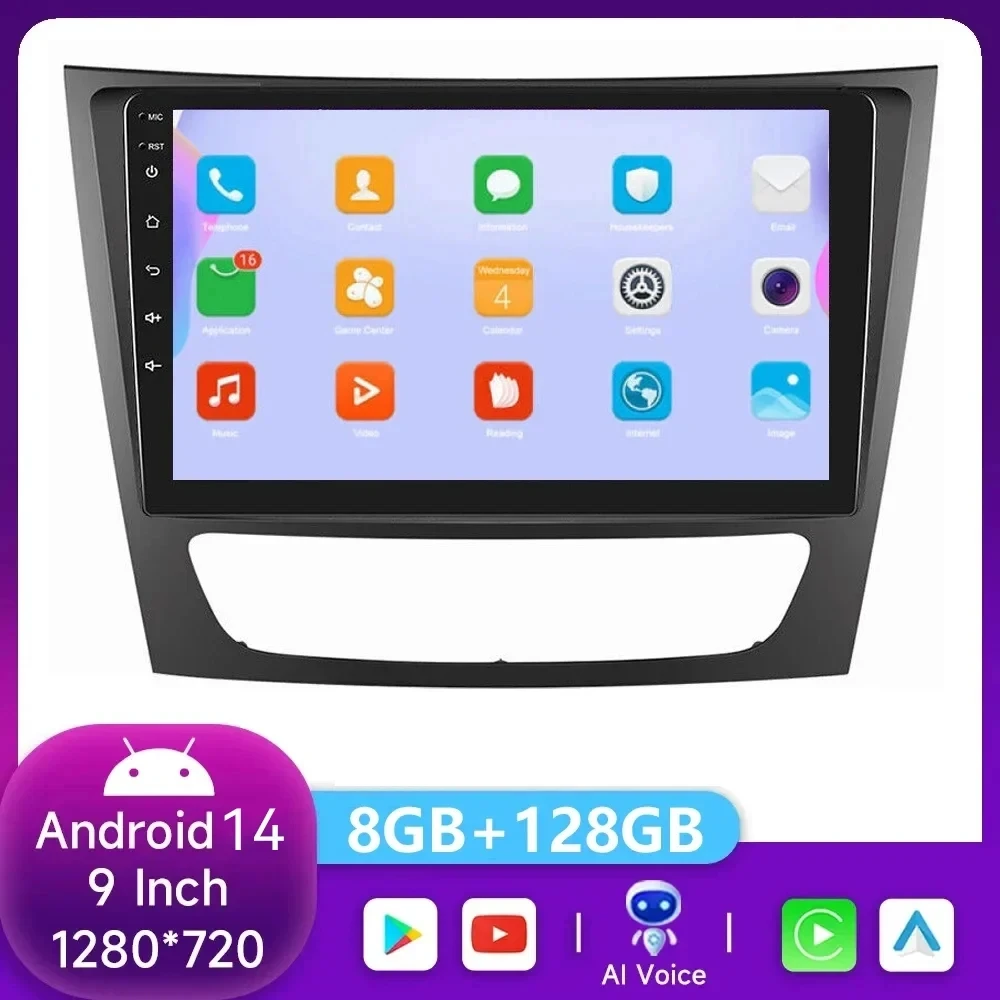 

Android 14 Car Radio For Mercedes Benz E200 W211 E Class 2002-2010 Car Radio Multimedia Video Player GPS Navigation Carplay 2Din
