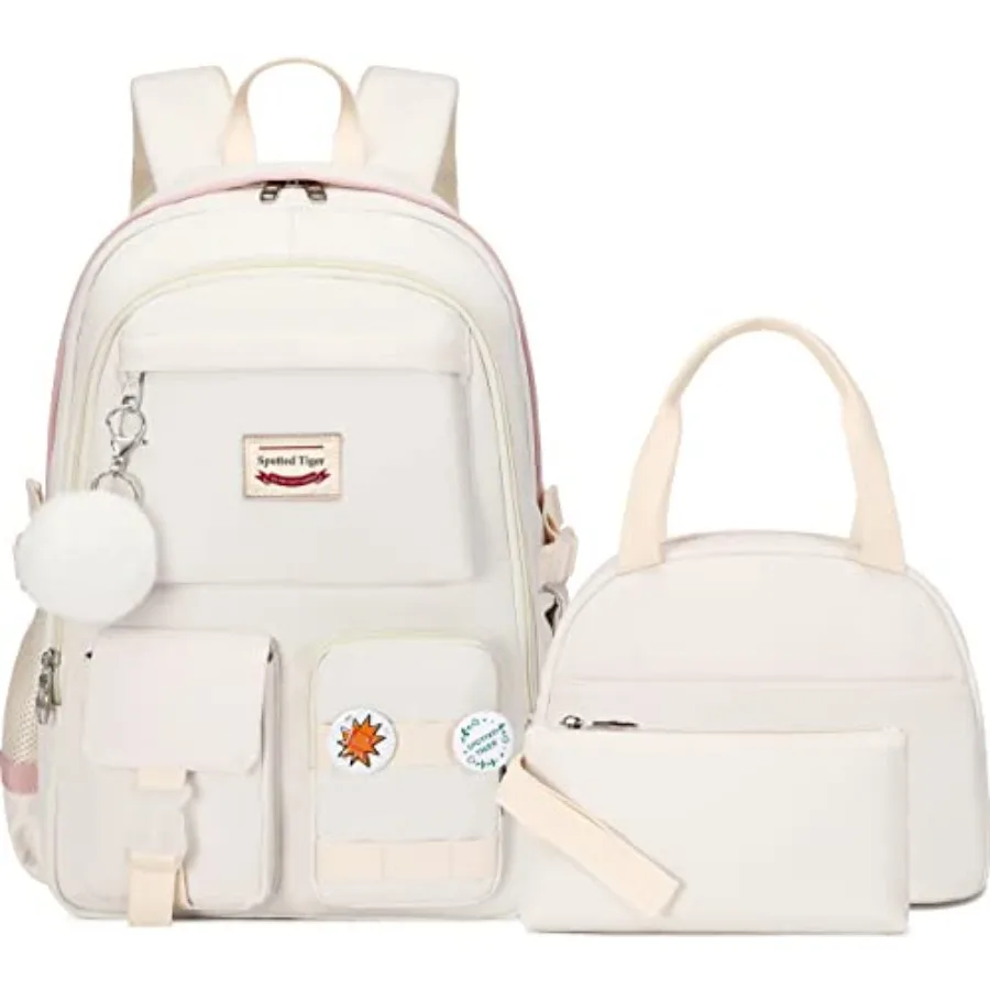 

School Backpack for Girls Backpack with Lunch Box Anime Bookbag Set School Bag Kawaii Backpacks for Girls Teens