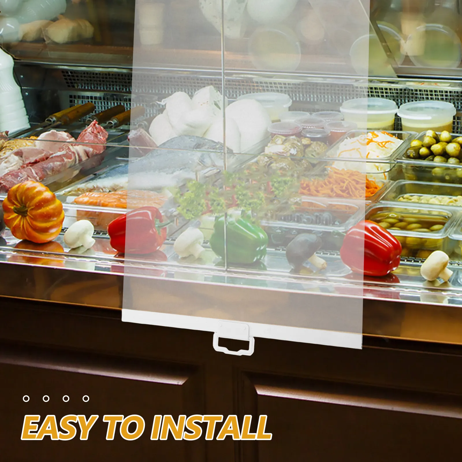 Refrigerator Cabinet Curtain Roll Up Shade for Food Showcase Freezer Display Curtain 150x50cm Dustproof Thermal Insulation PVC