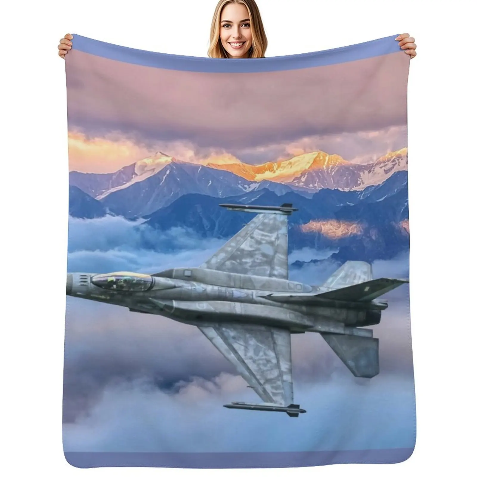 F16 Fighting Falcon Throw Blanket blankets ands Furrys Luxury Throw warm winter christmas decoration decorative Blankets