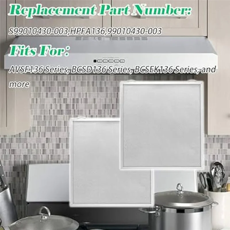 WORTHOWN-99010430-003 Filter Kipas Knalpot Dapur Filter Tudung Kisaran Filter Tudung Gemuk untuk Broan Nutone