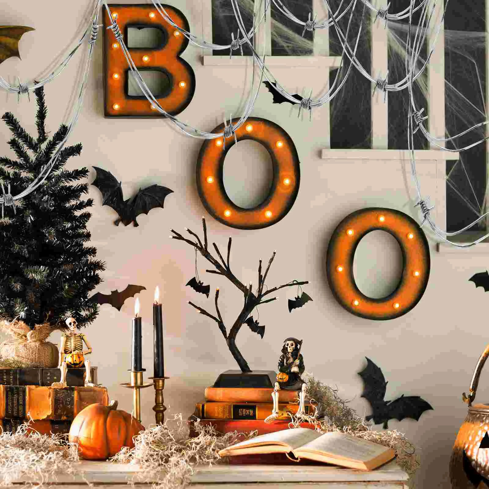 Fil de simulation JOBarbed Prank Wires pour enfants, guirxiété, jouets de plein air exécutifs, décorations en PVC, fête d'Halloween, Noël Goth, 2 pièces