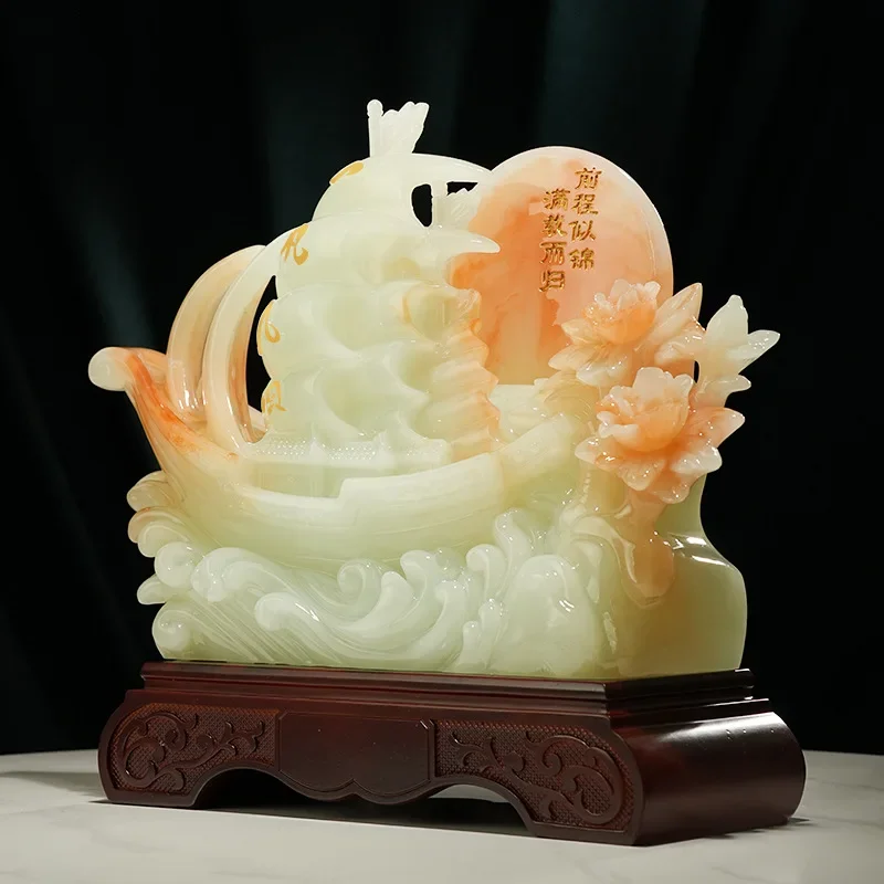DSA smooth sailing, sailing ornament, jade boss's office, living room, entrance, lucky decoration, opening housewarming gifts