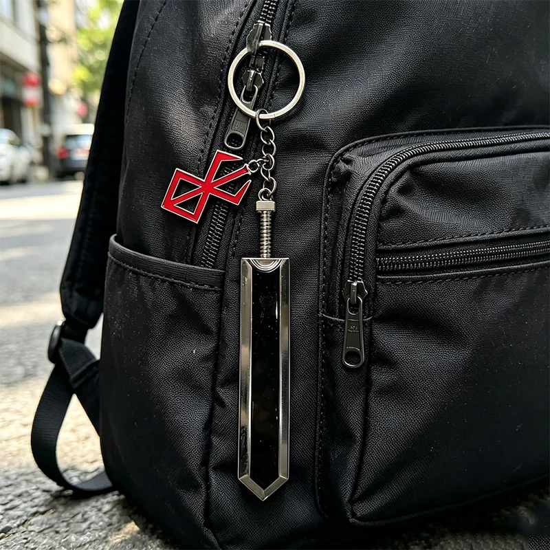 Berserk Guts Dragonslayer Sword Keychain Griffith Brand of Sacrifice Metal Keyring Anime Berserk Backpack Pendant Cosplay Gift