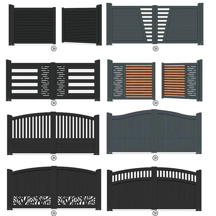 Customization Aluminum Driveway Gate House Gates Automatic Slide Aluminium Gate Garden Electric Sliding Gate