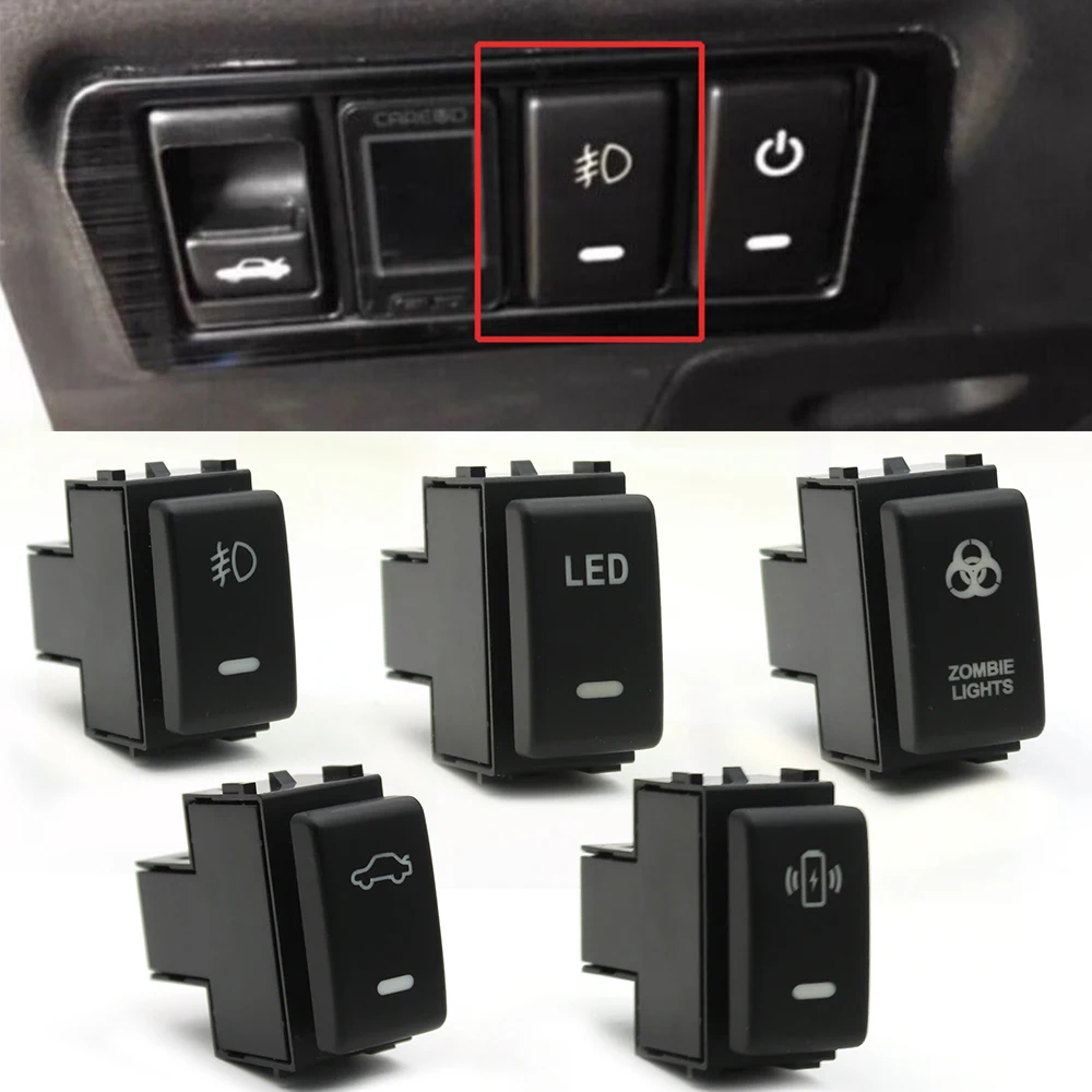 1PC Orange Light Trunk LED DRL Switch ZOMBIE LIGHTS Button Battery Charger Switch For Nissan Patrol Y62 Qhashqai 2008 - 2015