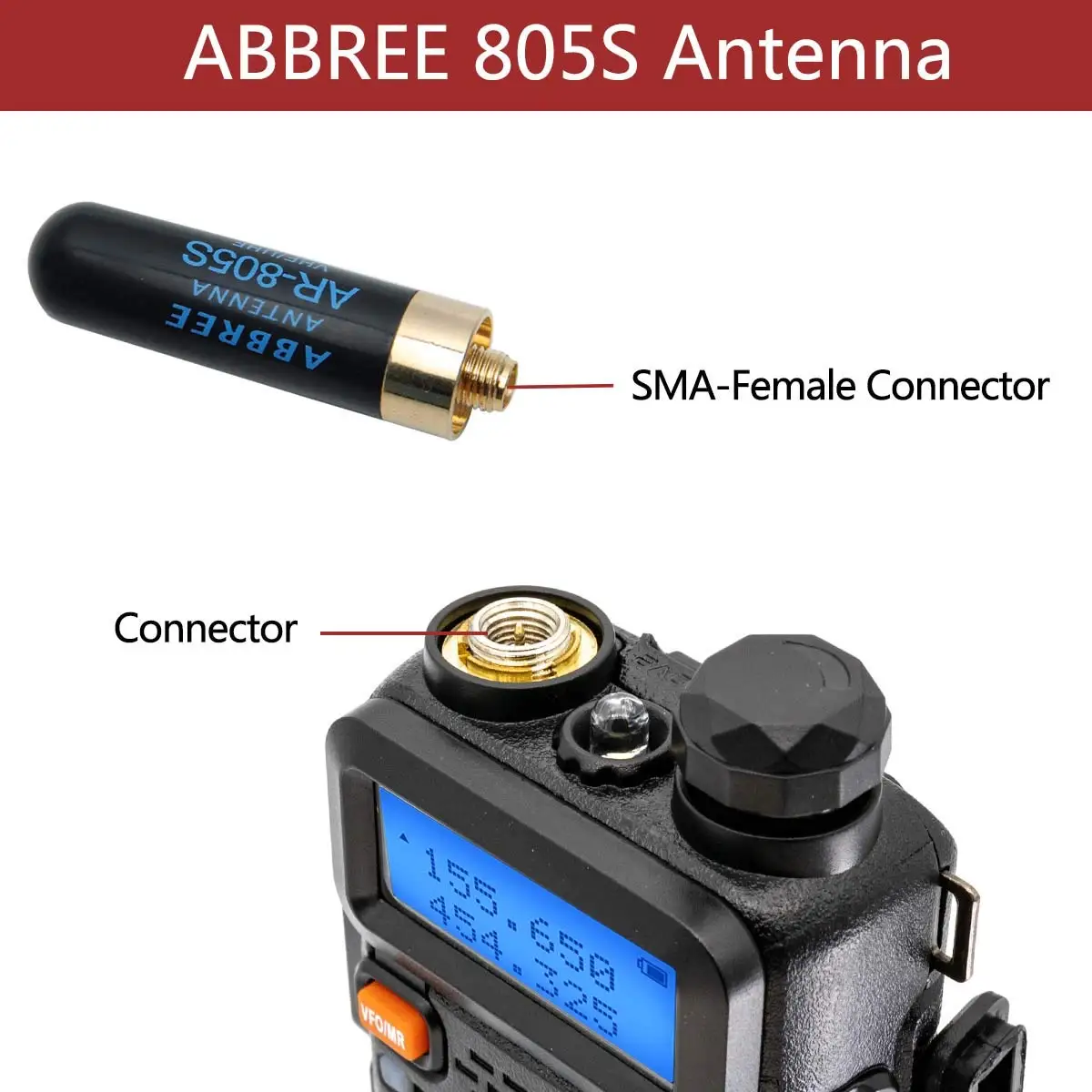 Mini Antenna SRH805S SMA-F Per Walkie Talkie – Doppia Banda 144/430MHz, Guadagno 2,15/3,0 DBi, Compatibile Con Baofeng UV-5R E BF-888s - 3