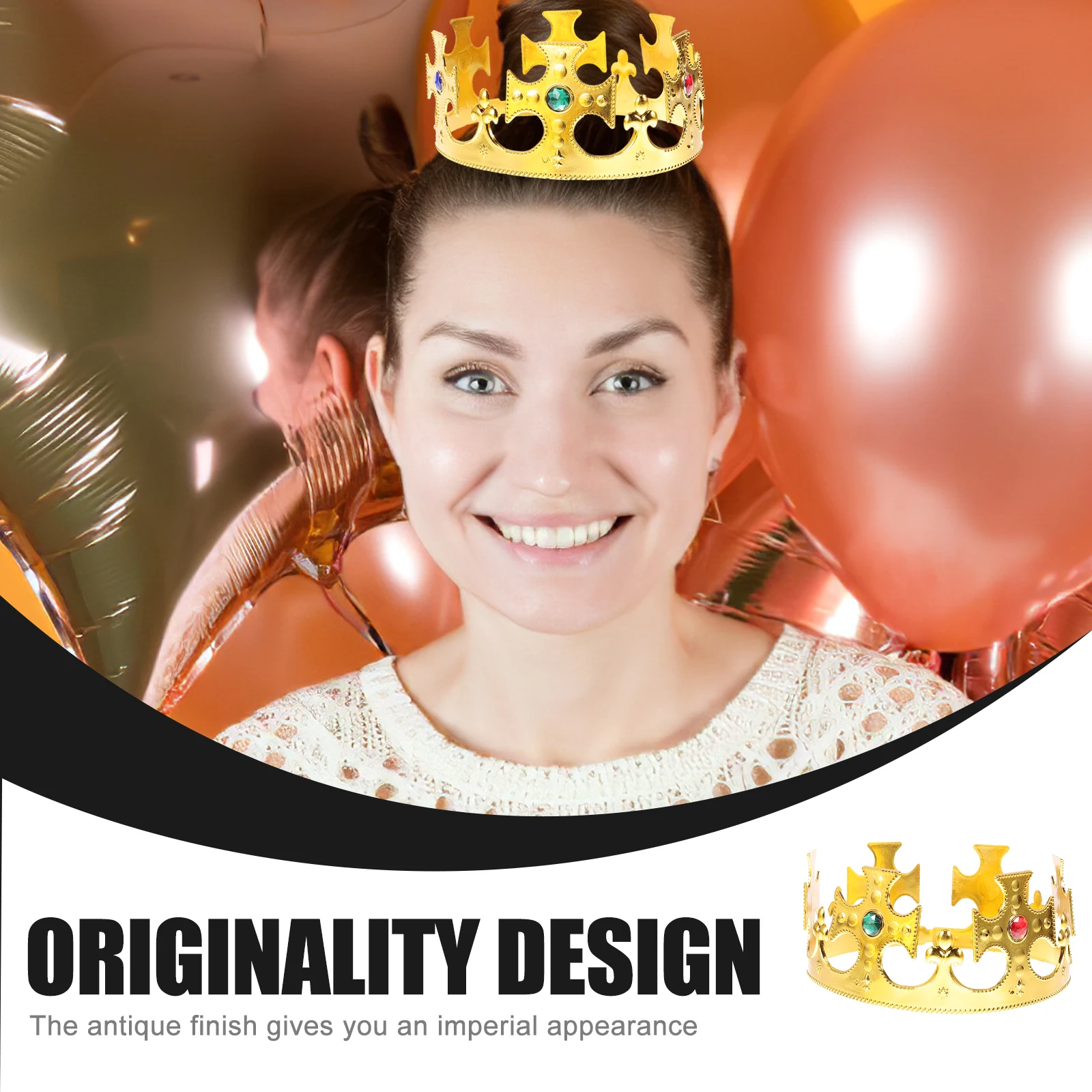 

Plastic Electroplating Medieval Halloween Party Costume Accessory Queen Prop Cross Crown For