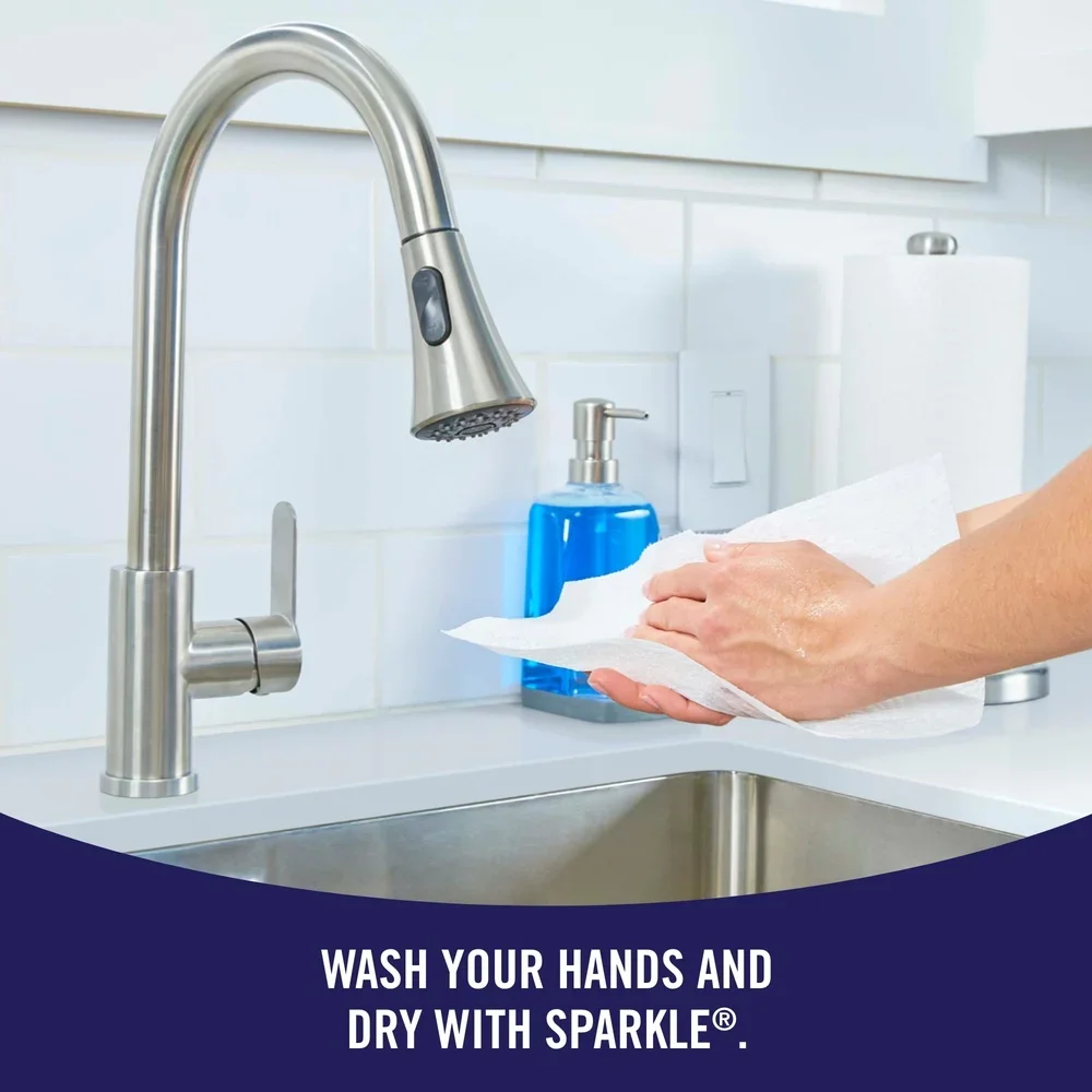 Tear-a-Square Paper Towels 12 Double Rolls 2-Ply Absorbent Perforated Sheets Pick-a-Size Kitchen Household Cleaning 1320 Sheets view 5