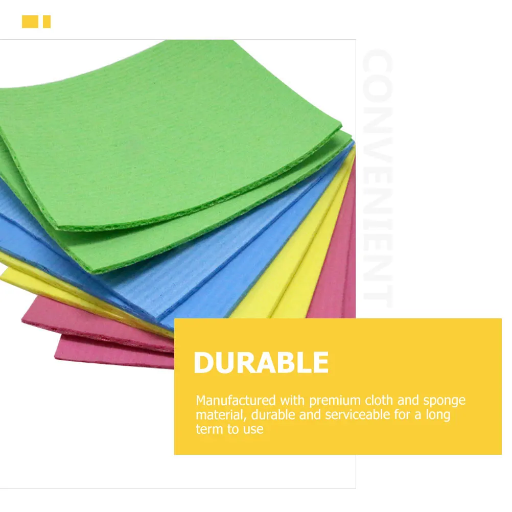 

10pcs Wood Pulp Cotton Cleaning Cloths Dish Towels for Kitchen Reusable Double Layer Soft Durable Water Absorbing Kitchen