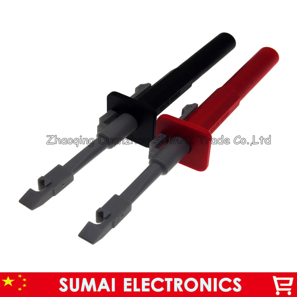 Professional full insulation quick test hook with 4mm banana socket,insulation piercing clip,CATIII 1000V /Max 10A