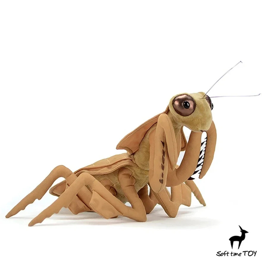 Deroplatys Mantis Plush Toy Dead Leaf Mantis Plushie Lifelike Brown Mantis Stuffed Animal Doll Collectors