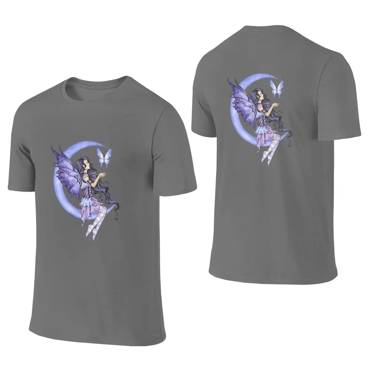 Moon Moth Flattering For All Body Types Reversible T-shirt Minimalist Street Style Full Texture Tee