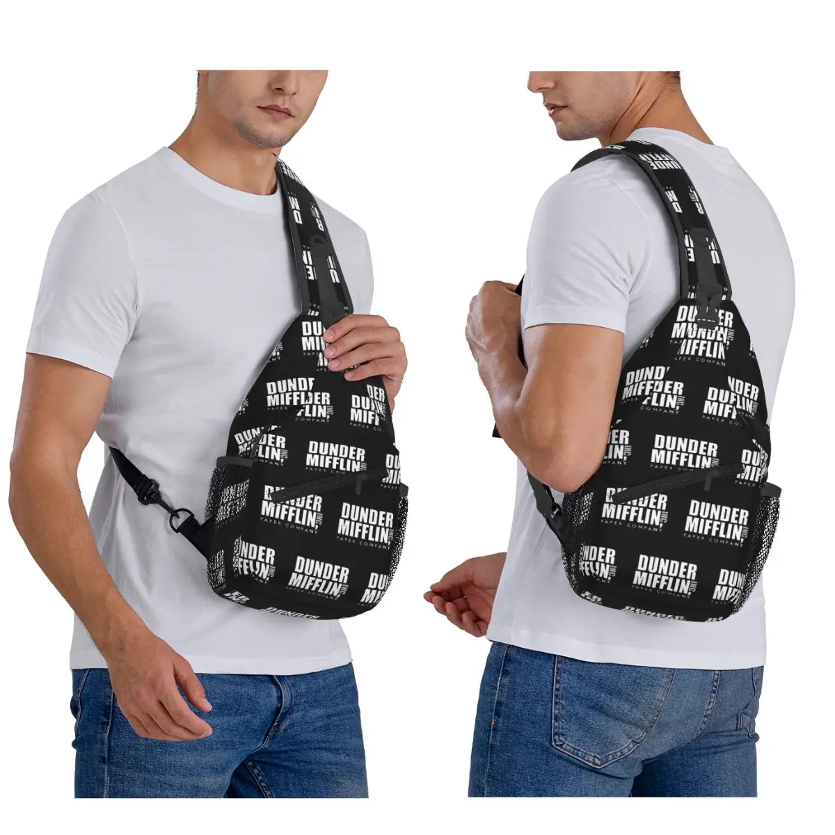 Dunder Mifflin Logo Chest Bag Men Sling Crossbody Backpack Chest Bag Traveling Hiking Daypack Shoulder Bag #1