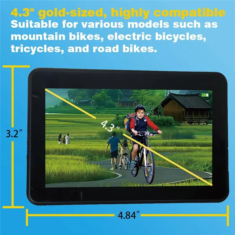 Bicycle Handlebar Mirror, 4.3" 1080P Rear View Camera Monitor, Night Vision Functionality For Road, For Mountain, E-Bikes