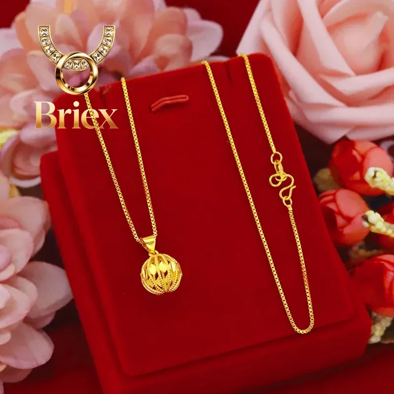 

Briex Jewelry High - Grade 9999 24K Yellow Gold Women's Hollow Ball Necklace, Eye - catching Jewelry
