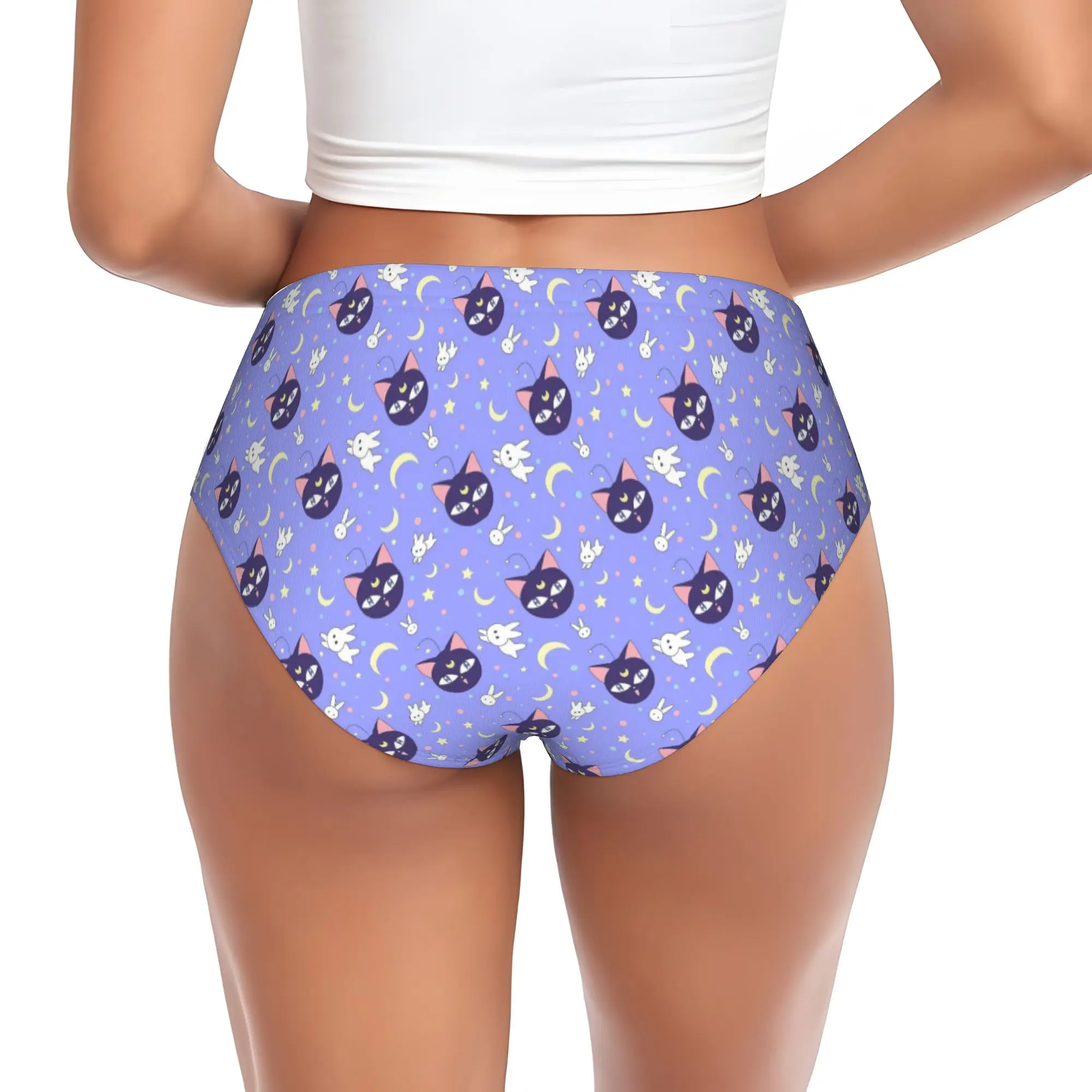 

Custom S-Sailors Moons Brief Panties Women Comfort Stretch Cartoon Dark Lady Underwear