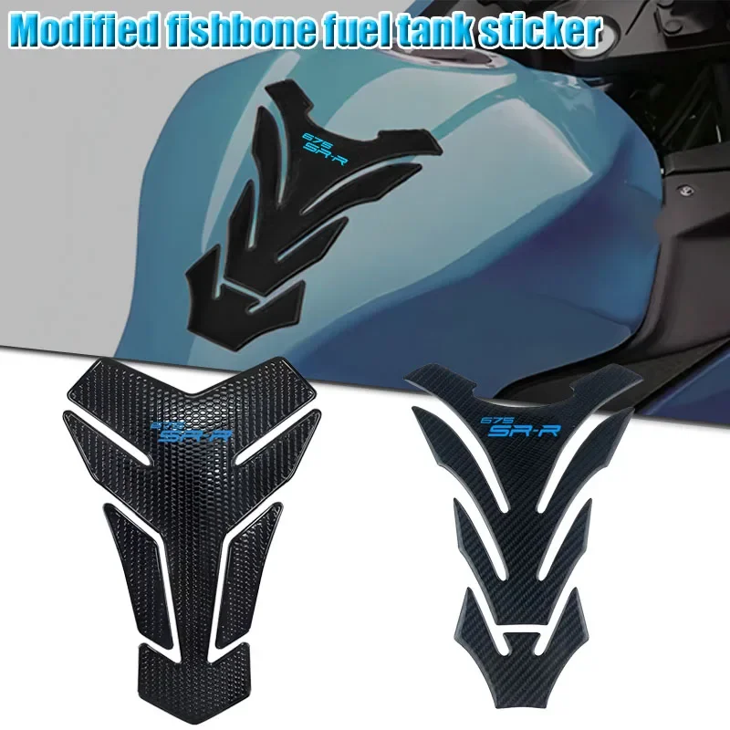 Motorcycle Carbon Fiber 3D Oil Fuel Gas Tank Pad Tankpad Decal Protector Sticker Fit FOR CFMOTO 675SR 675 SR-R 675SR-R 675SS