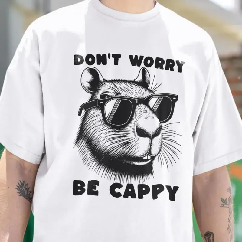 Capybara T Shirt Don't Worry Be Cappy Funny Ca
