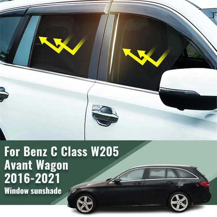 

For Mercedes Benz C Class W205 Avant Wagon 2016-2021 Car Sunshade Shield Front Windshield Curtain Rear Side Window Sun Shades