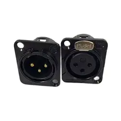 High End 3-PIN Male Female XLR Connector MIC AMP CANNON Plug Adapter 24K Gold Plated Tellurium Copper
